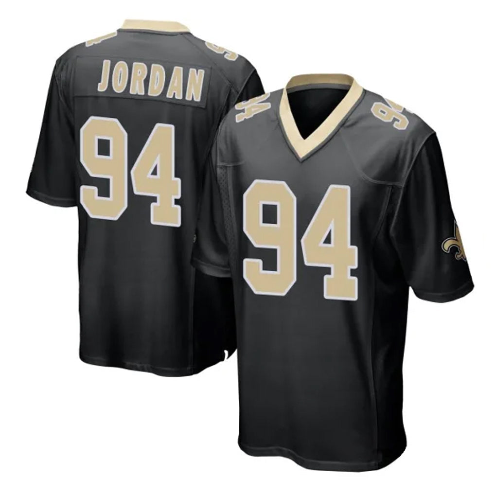 CAdoa NO.Saints #94 Cameron Jordan Player Black Home Game Stitched Jerseys