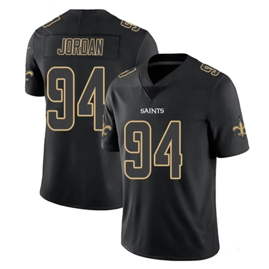 CAdoa NO.Saints #94 Cameron Jordan Player Black Impact Limited Home Game Stitched Jerseys