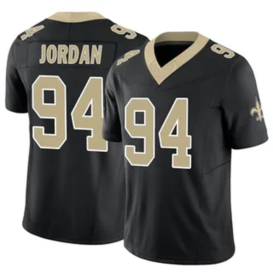 CAdoa NO.Saints #94 Cameron Jordan Player Black Vapor F.U.S.E. Limited Stitched Jerseys