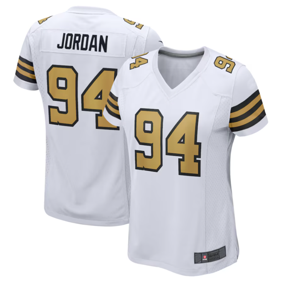 CAdoa NO.Saints #94 Cameron Jordan White Elite Player Stitched American Stitched Jerseys