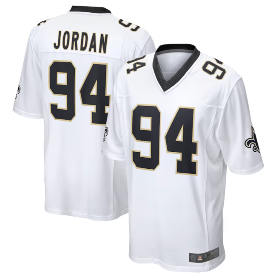 CAdoa NO.Saints #94 Cameron Jordan White Game Stitched American Stitched Jerseys