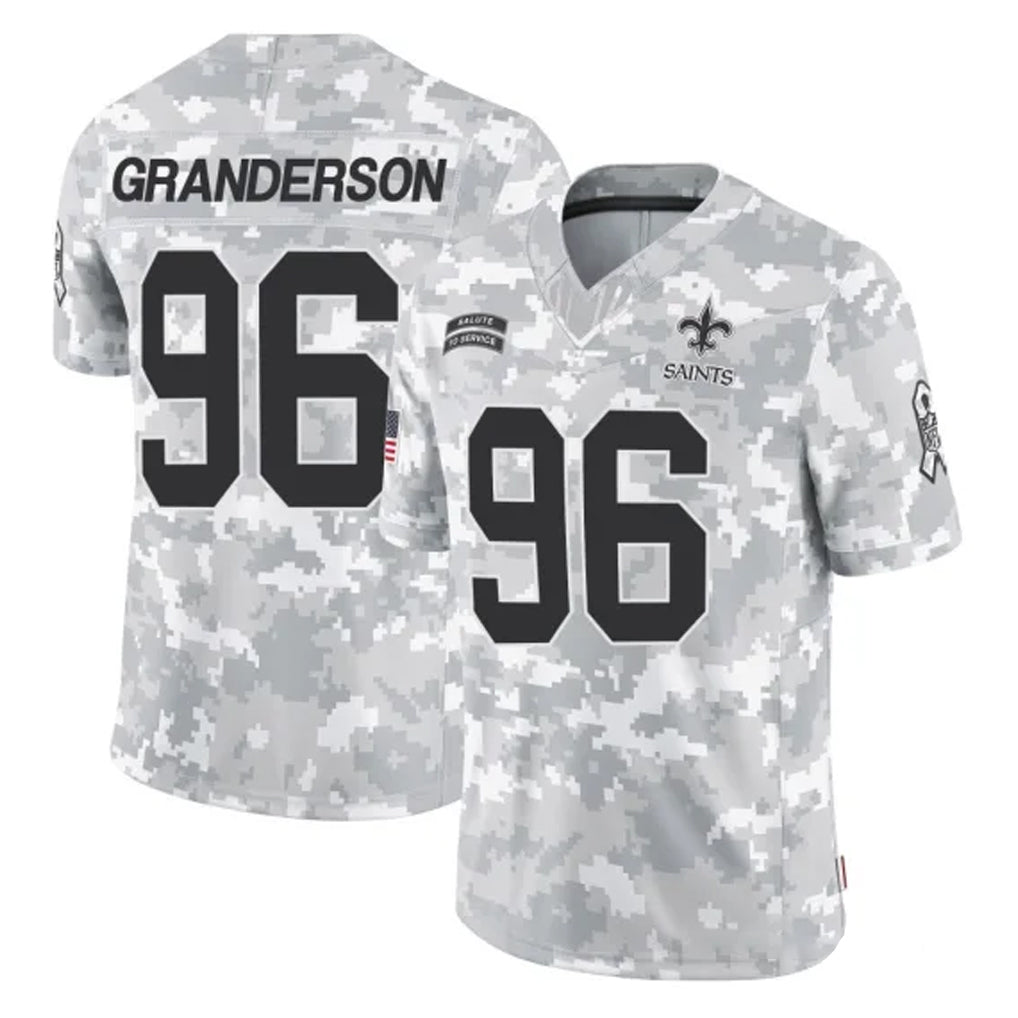 CAdoa NO.Saints #96 Carl Granderson Player Arctic Camo Salute To Service Limited Game Stitched Jerseys