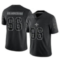 CAdoa NO.Saints #96 Carl Granderson Player Black Limited Reflective Home Game Stitched Jerseys