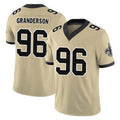 CAdoa NO.Saints #96 Carl Granderson Player Gold Limited Vapor F.U.S.E. Home Game Stitched Jerseys