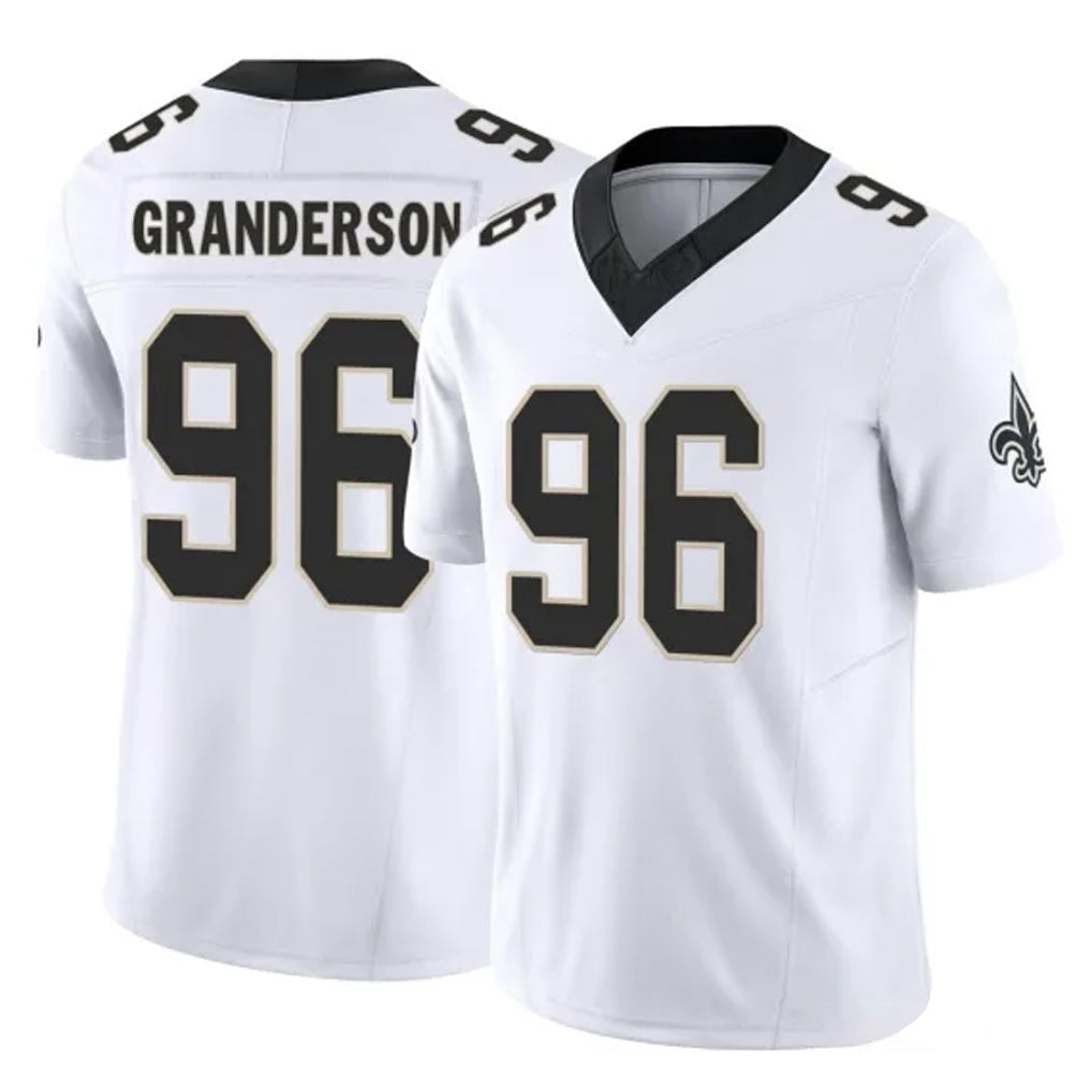 CAdoa NO.Saints #96 Carl Granderson Player White Limited Vapor F.U.S.E. Home Game Stitched Jerseys