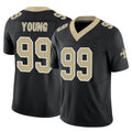 CAdoa NO.Saints #99 Chase Young Player Black Limited Vapor F.U.S.E. Home Game Stitched Jerseys