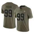 CAdoa NO.Saints #99 Chase Young Player Olive Salute To Service Limited Stitched Jerseys
