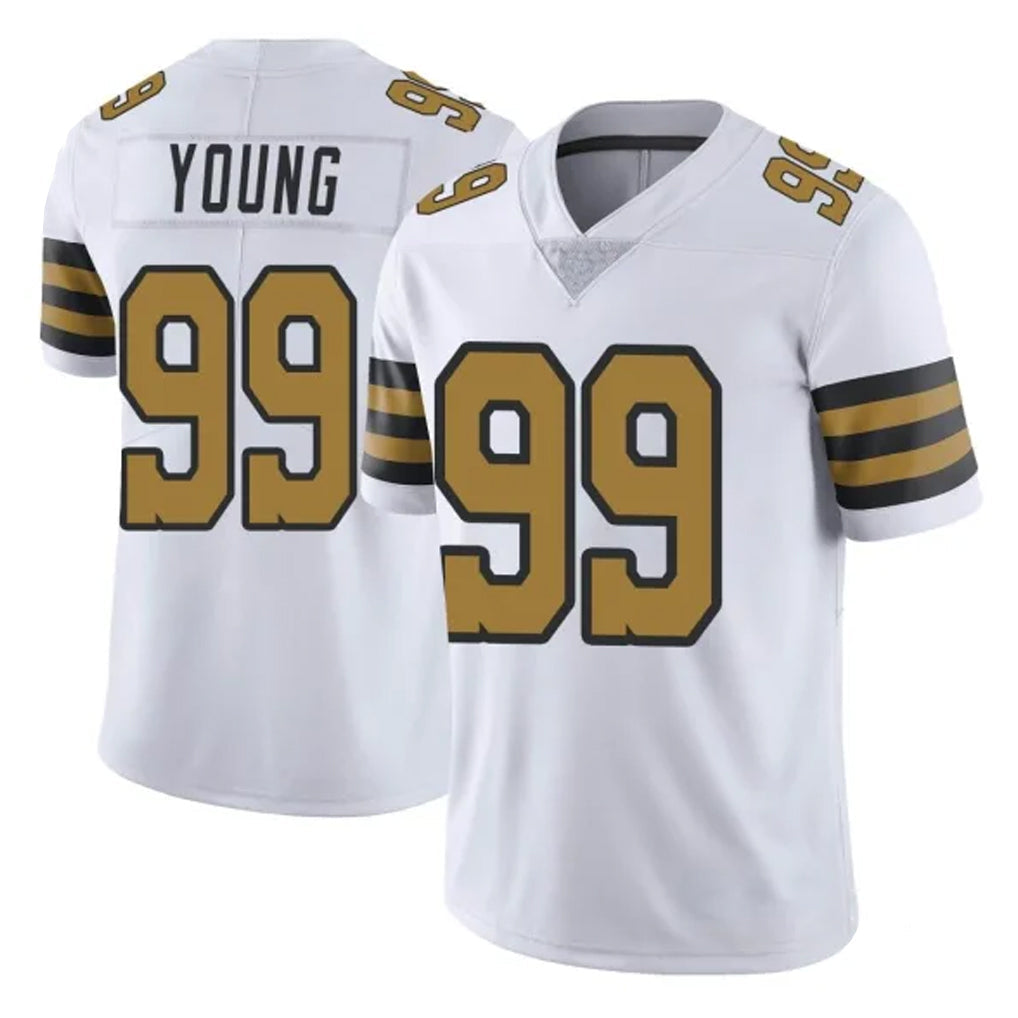 CAdoa NO.Saints #99 Chase Young Player White Limited Color Rush Home Game Stitched Jerseys