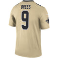 CAdoa NO.Saints #9 Drew Brees Gold Inverted Legend Stitched Jerseys