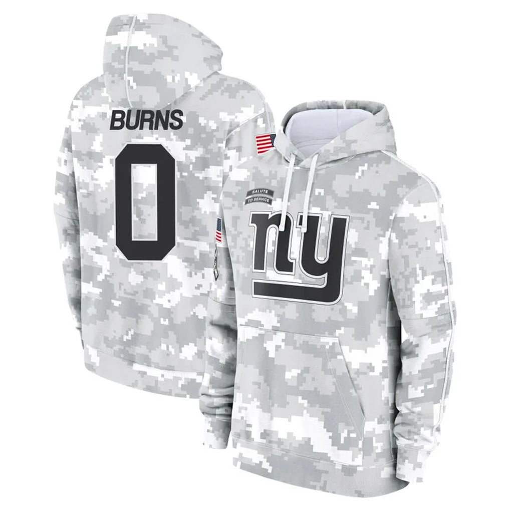 CAdoa NY.Giants #0 Brian Burns Player Arctic Camo Salute to Service Hoodies Stitched Jerseys