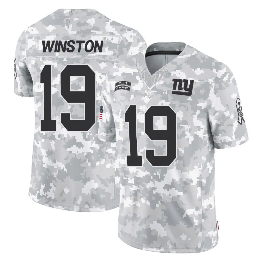 CAdoa NY.Giants #19 Jameis Winston Player Arctic Camo Salute To Service Limited Game Stitched Jerseys