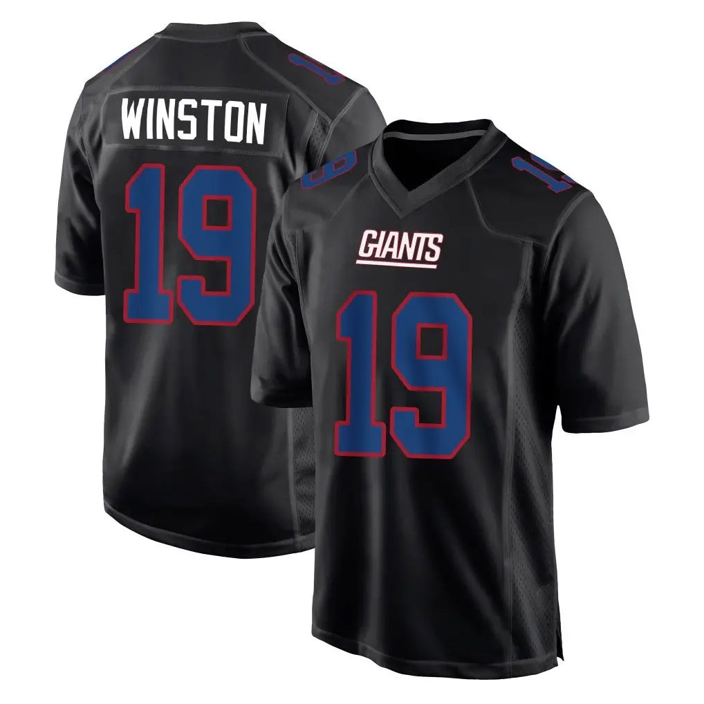 CAdoa NY.Giants #19 Jameis Winston Player Carbon Fashion Limited Home Game Stitched Jerseys