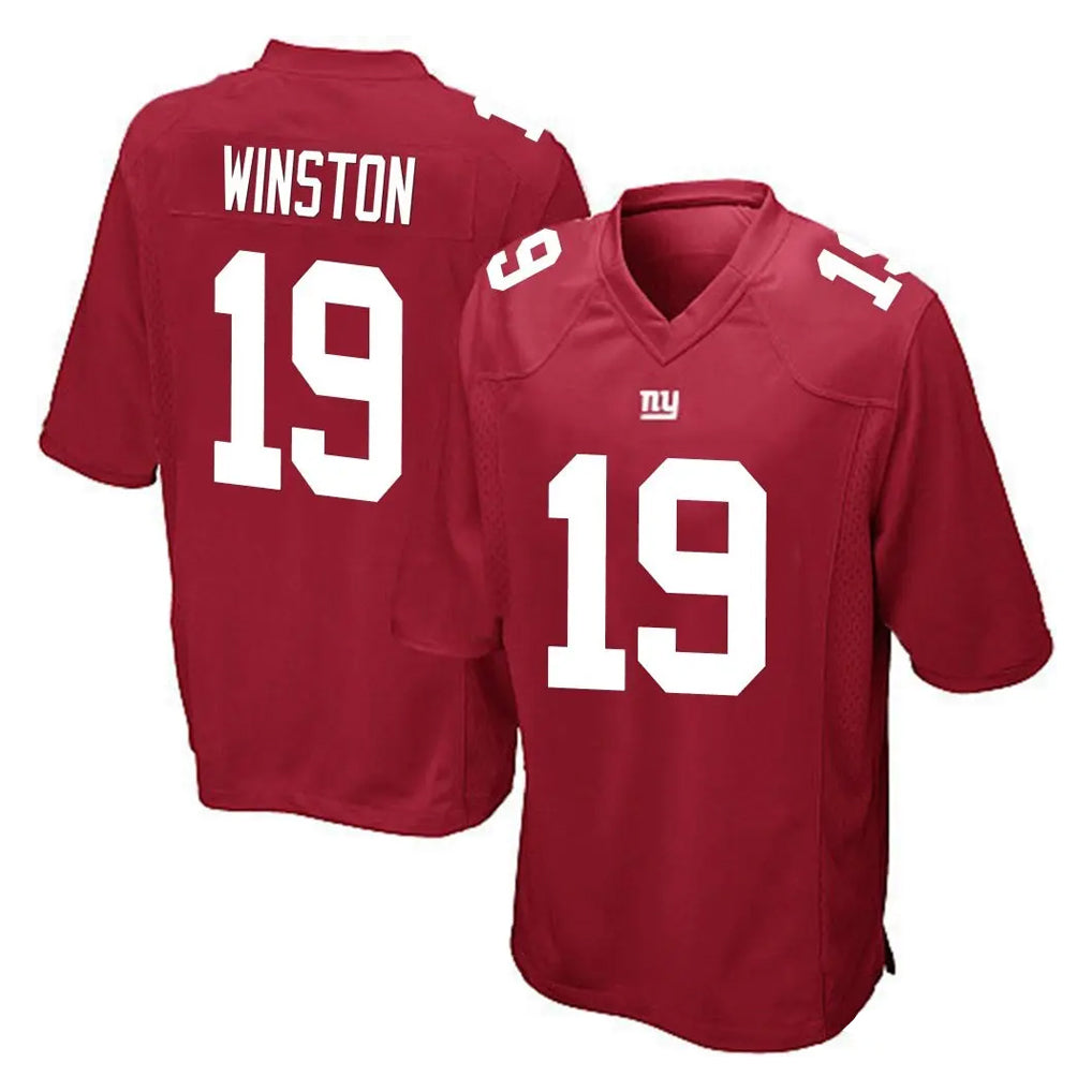 CAdoa NY.Giants #19 Jameis Winston Player Red Home Game Stitched Jerseys