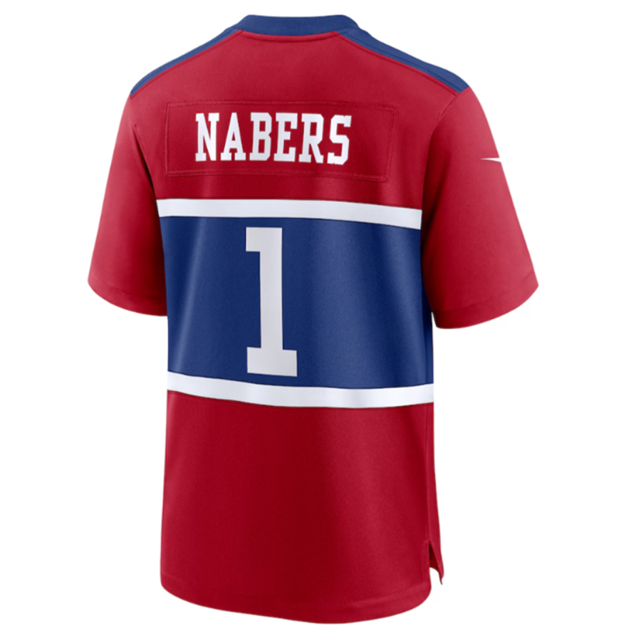CAdoa NY.Giants #1 Malik Nabers Century Red Alternate Stitched Jerseys