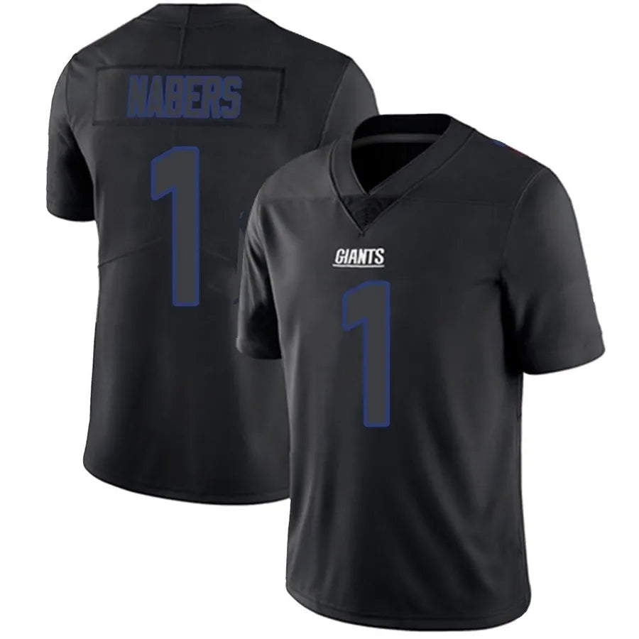 CAdoa NY.Giants #1 Malik Nabers Player Limited Black Impact Stitched Jerseys
