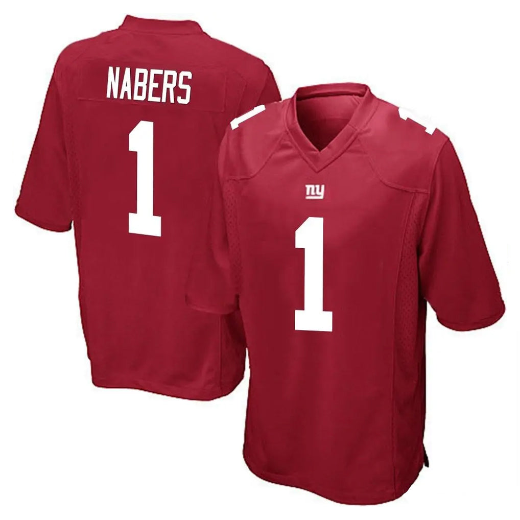 CAdoa NY.Giants #1 Malik Nabers Player Red Home Game Stitched Jerseys