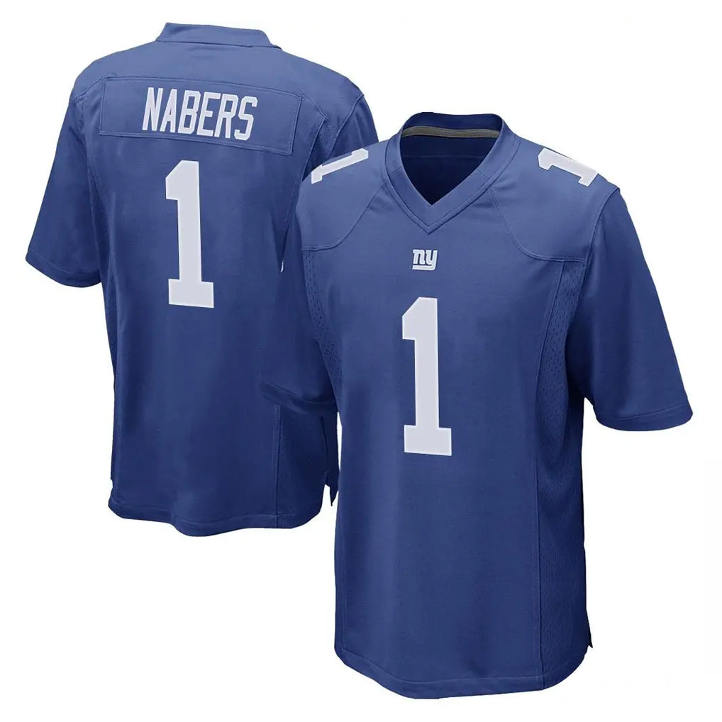CAdoa NY.Giants #1 Malik Nabers Player Royal Home Game Stitched Jerseys