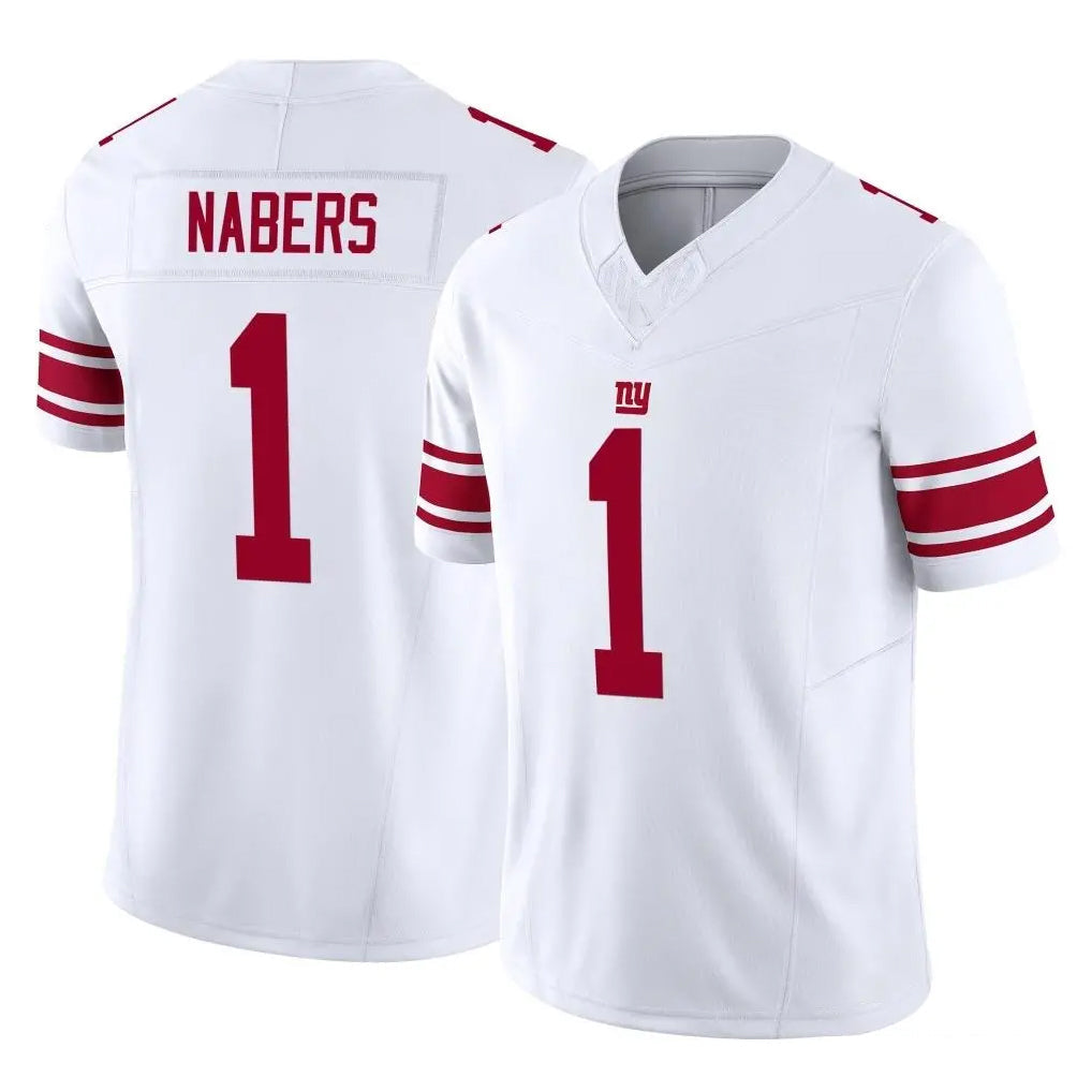 CAdoa NY.Giants #1 Malik Nabers Player White Limited Vapor F.U.S.E. Home Game Stitched Jerseys