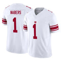 CAdoa NY.Giants #1 Malik Nabers Player White Limited Vapor F.U.S.E. Home Game Stitched Jerseys