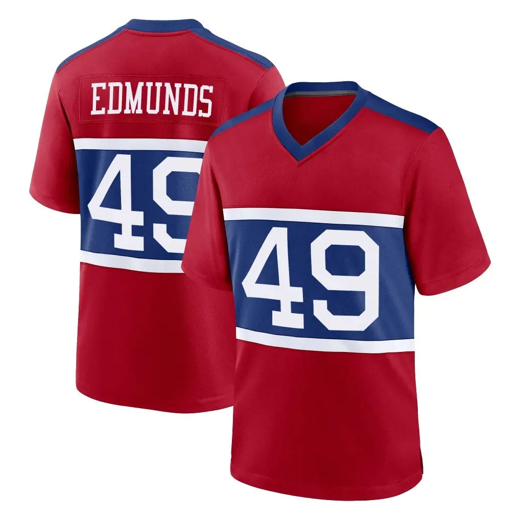 CAdoa NY.Giants #49 Tremaine Edmunds Player Red Century Home Game Stitched Jerseys