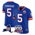 CAdoa NY.Giants #5 Kayvon Thibodeaux Player Royal 100th Season & State Patch Vapor Limited Home Game Stitched Jerseys