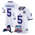 CAdoa NY.Giants #5 Kayvon Thibodeaux Player White 100th Season & State Patch Vapor Limited Home Game Stitched Jerseys