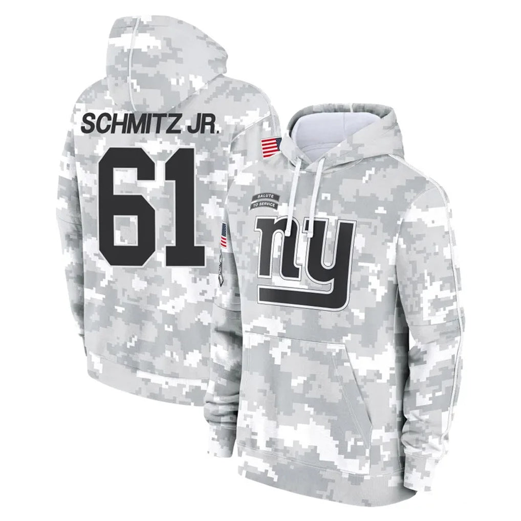 CAdoa NY.Giants #61 John Michael Schmitz Jr. Player Arctic Camo Salute to Service Pullover Hoodies Limited Game Stitched Jerseys