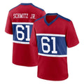 CAdoa NY.Giants #61 John Michael Schmitz Jr. Player Red Century Home Game Stitched Jerseys