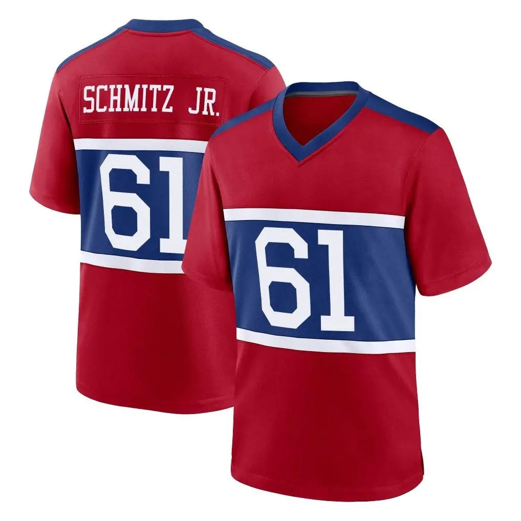 CAdoa NY.Giants #61 John Michael Schmitz Jr. Player Red Century Home Game Stitched Jerseys