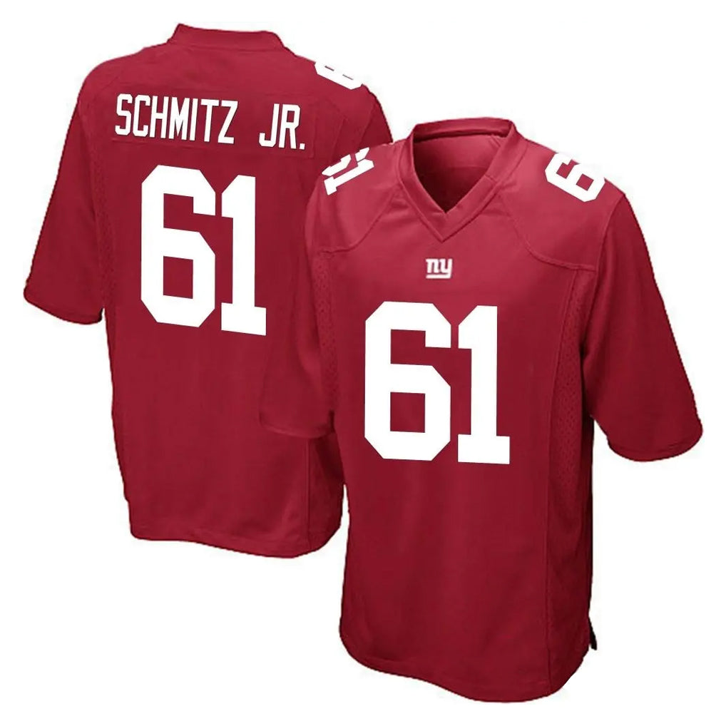 CAdoa NY.Giants #61 John Michael Schmitz Jr. Player Red Home Game Stitched Jerseys