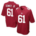 CAdoa NY.Giants #61 John Michael Schmitz Jr. Player Red Home Game Stitched Jerseys