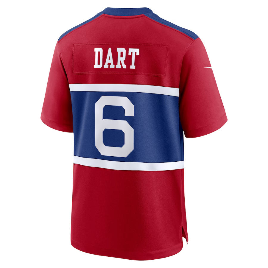 CAdoa NY.Giants #6 Jaxson Dart Player Red Alternate Century Red Game Stitched Jerseys