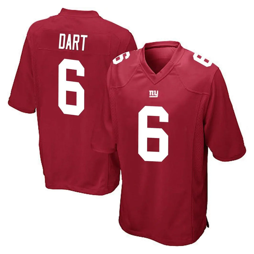 CAdoa NY.Giants #6 Jaxson Dart Player Red Home Game Stitched Jerseys
