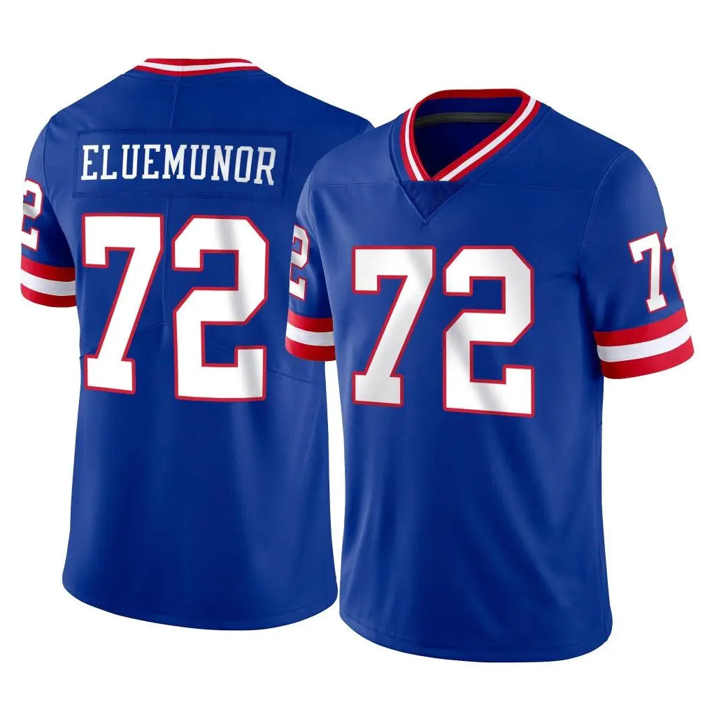 CAdoa NY.Giants #72 Jermaine Eluemunor Player Royal Classic Vapor Home Game Stitched Jerseys