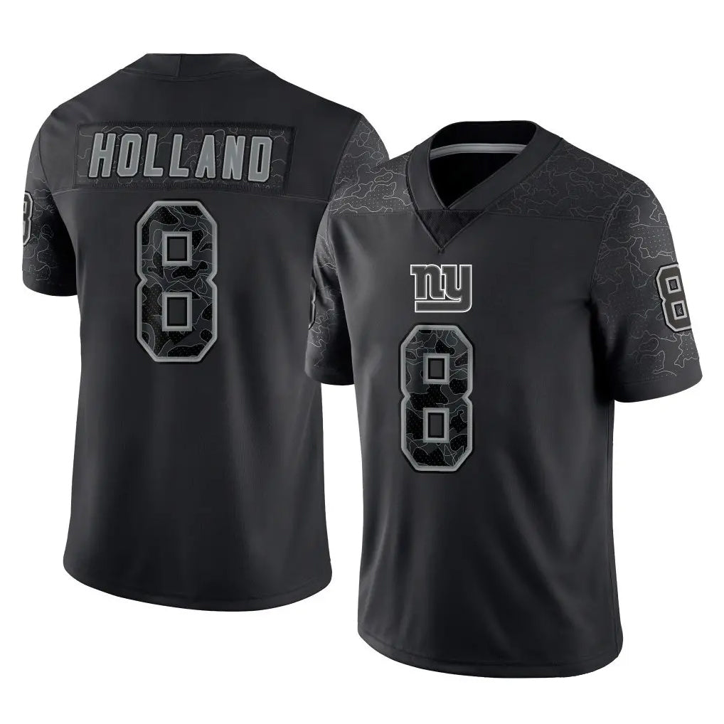 CAdoa NY.Giants #8 Jevon Holland Player Black Limited Reflective Home Game Stitched Jerseys