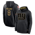 CAdoa NY.Giants #8 Jevon Holland Player Black Salute to Service Hoodies Limited Game Stitched Jerseys
