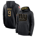 CAdoa NY.Giants #9 Lsaiah Likely Player Black Salute to Service Hoodies Limited Game Stitched Jerseys