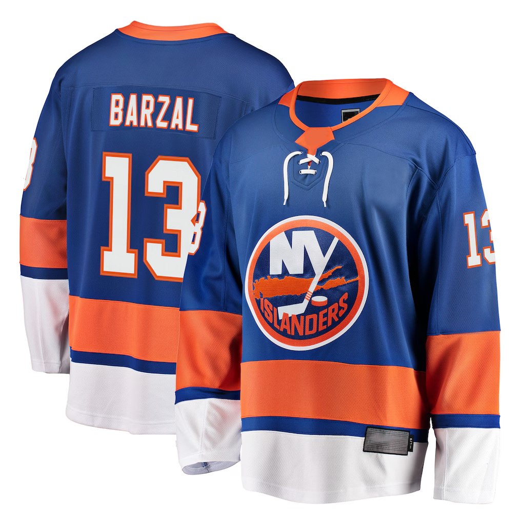 CAdoa NY.Islanders #13 Mathew Barzal Royal Breakaway Jerseys
