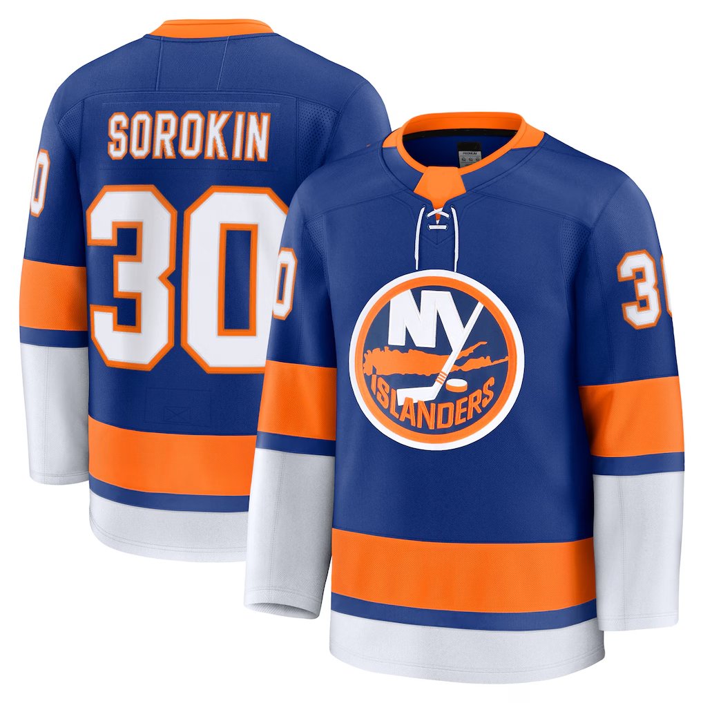 CAdoa NY.Islanders #30 Ilya Sorokin Royal Home Premium Jerseys