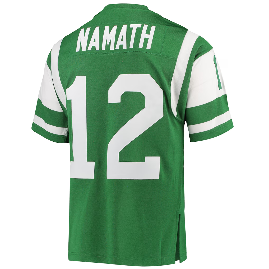 CAdoa NY.Jets 1968 #12 Joe Namath Mitchell & Ness Green Authentic Throwback Retired Player Stitched Puhic Jersey