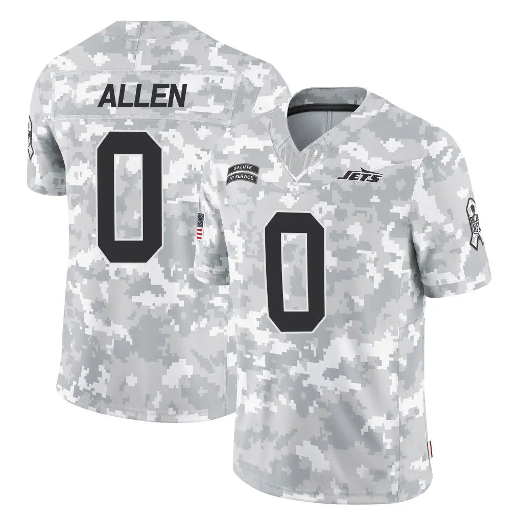 CAdoa NY.Jets #0 Braelon Allen Player Arctic Camo Salute to Service Limited Stitched Jerseys
