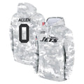CAdoa NY.Jets #0 Braelon Allen Player Arctic Camo Salute to Service Pullover Hoodies Limited Game Stitched Jerseys