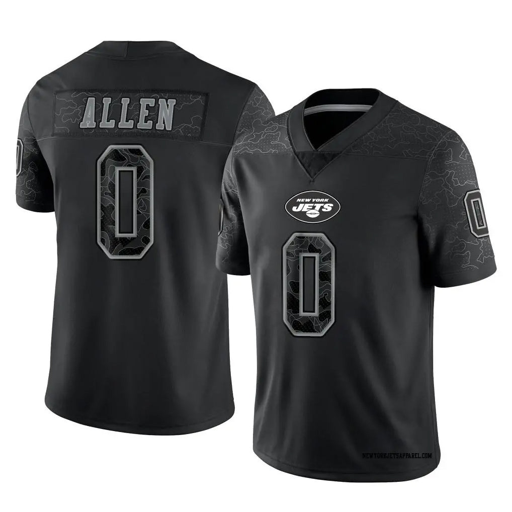 CAdoa NY.Jets #0 Braelon Allen Player Black REFLECTIVE Limited Stitched Jerseys