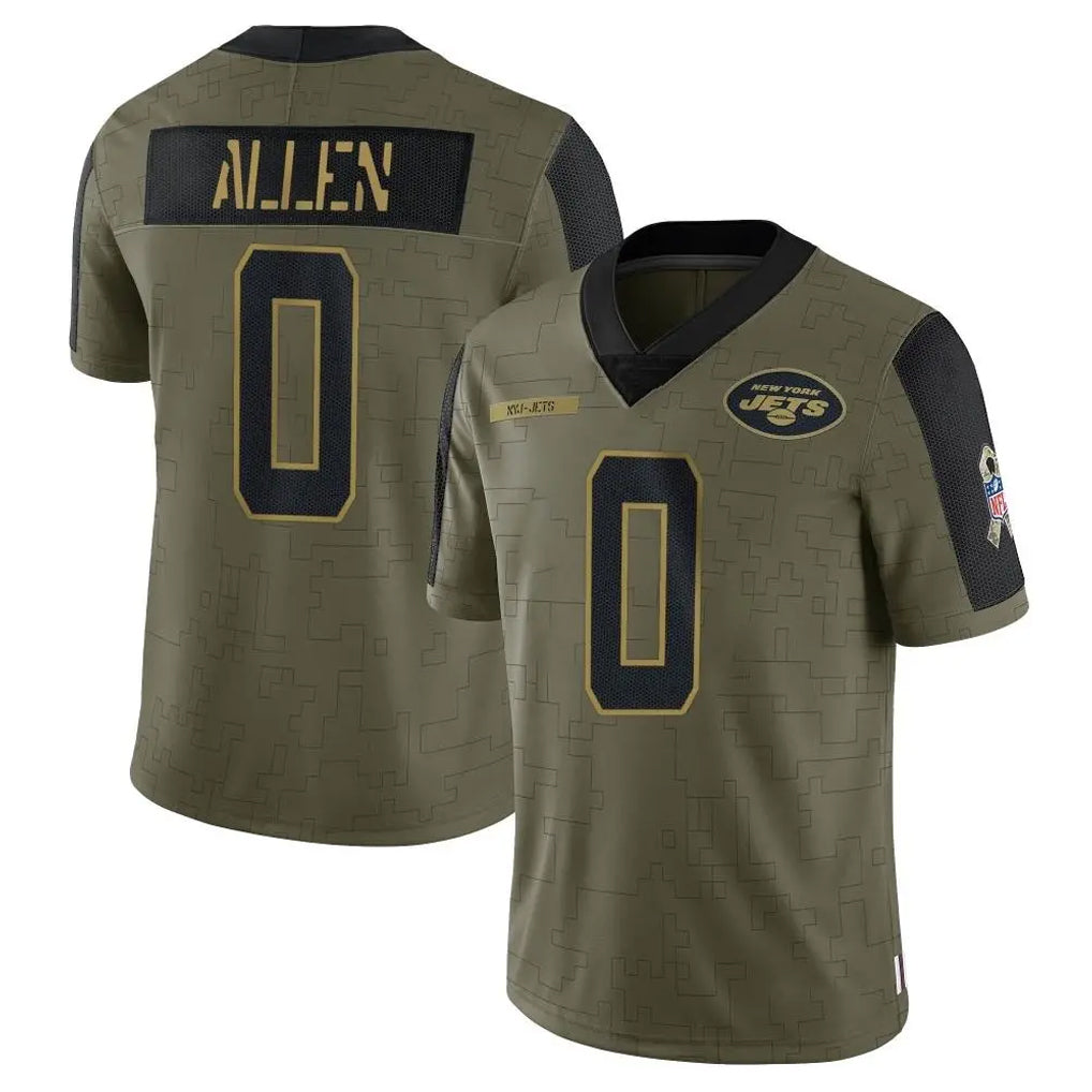 CAdoa NY.Jets #0 Braelon Allen Player Olive Salute To Service Limited Game Stitched Jerseys