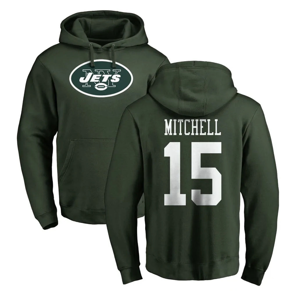 CAdoa NY.Jets #15 Adonai Mitchell Player Green LOGO Pullover Hoodies Limited Game Stitched Jerseys