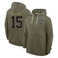 CAdoa NY.Jets #15 Adonai Mitchell Player Olive Salute to Service Pullover Hoodies Limited Stitched Jerseys