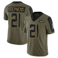 CAdoa NY.Jets #21 Brandon Stephens Player Olive Salute To Service Limited Game Stitched Jerseys