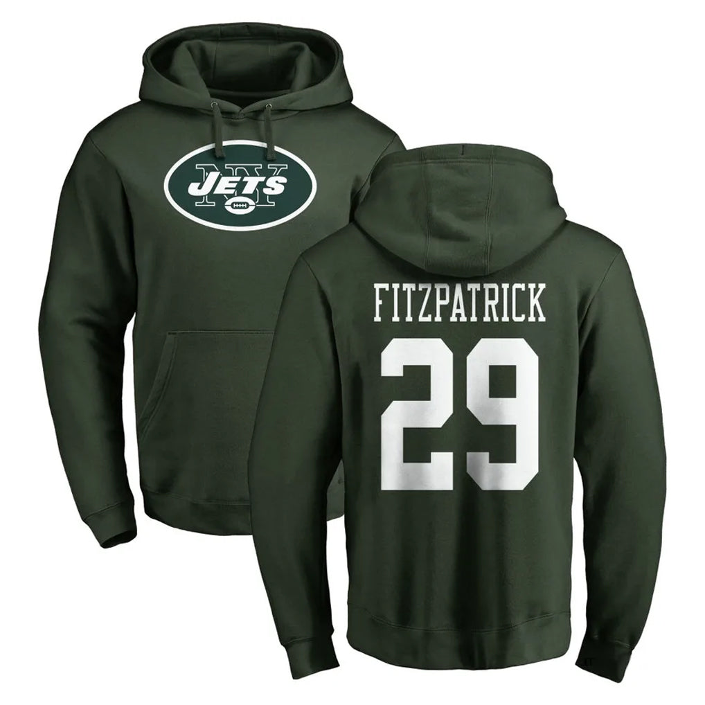 CAdoa NY.Jets #29 Minkah Fitzpatrick Player Green LOGO Pullover Hoodies Limited Game Stitched Jerseys