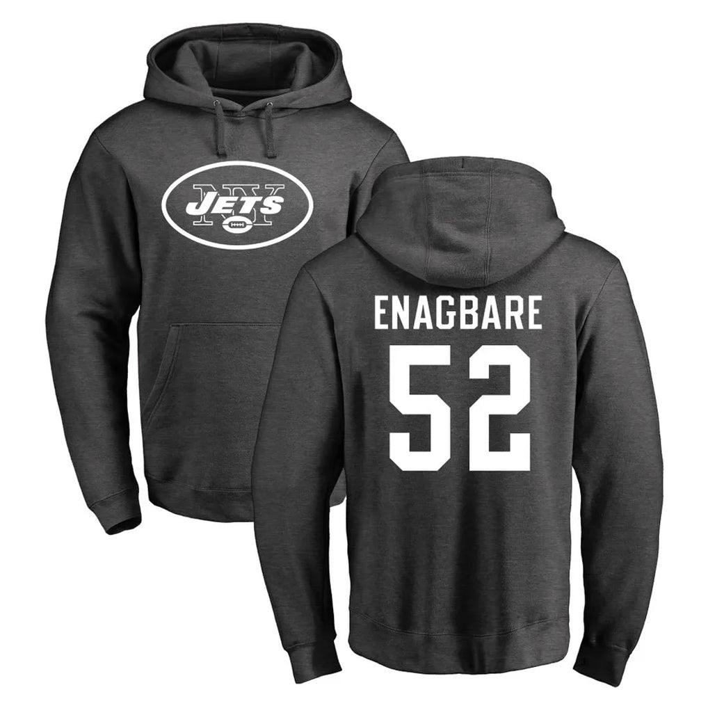 CAdoa NY.Jets #52 Kingsley Enagbare Player Gray Pullover Hoodies Limited Game Stitched Jerseys