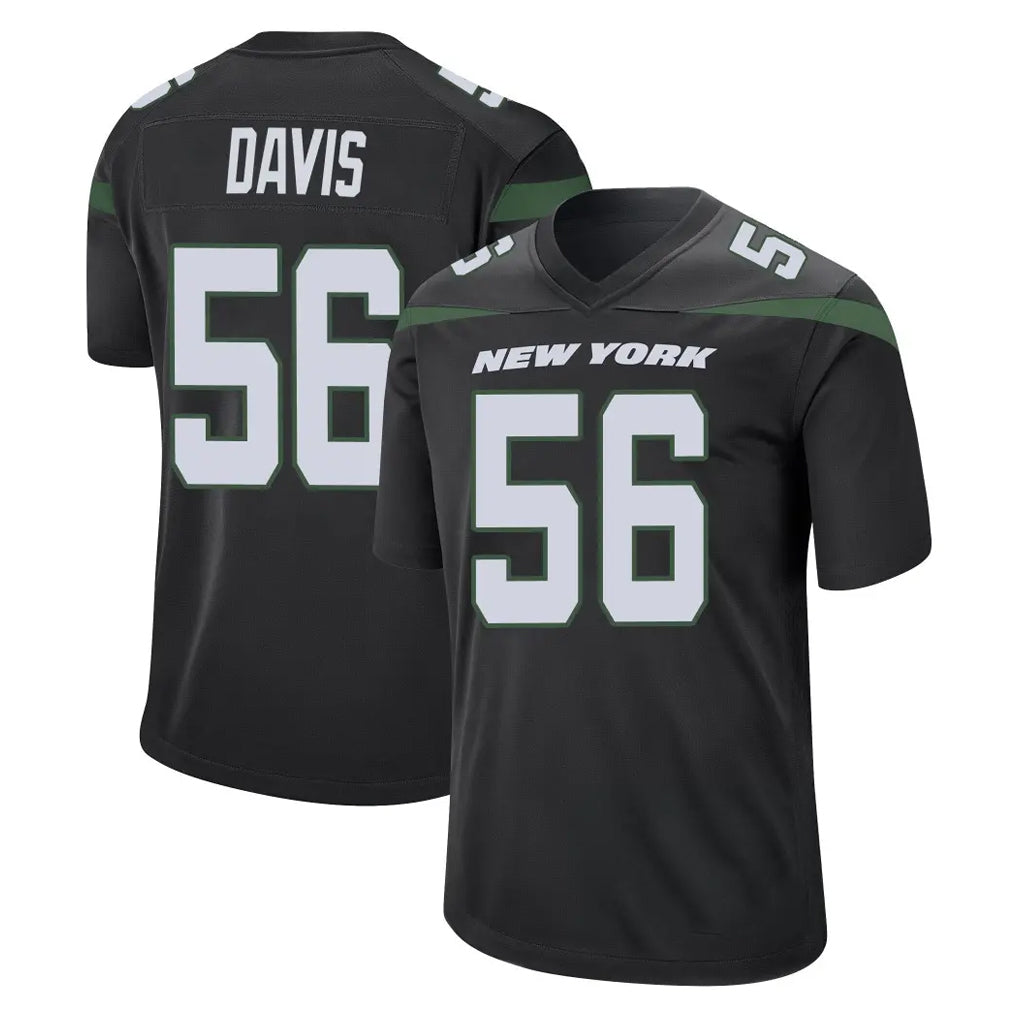 CAdoa NY.Jets #56 Demario Davis Player Stealth Black Home Game Stitched Jerseys